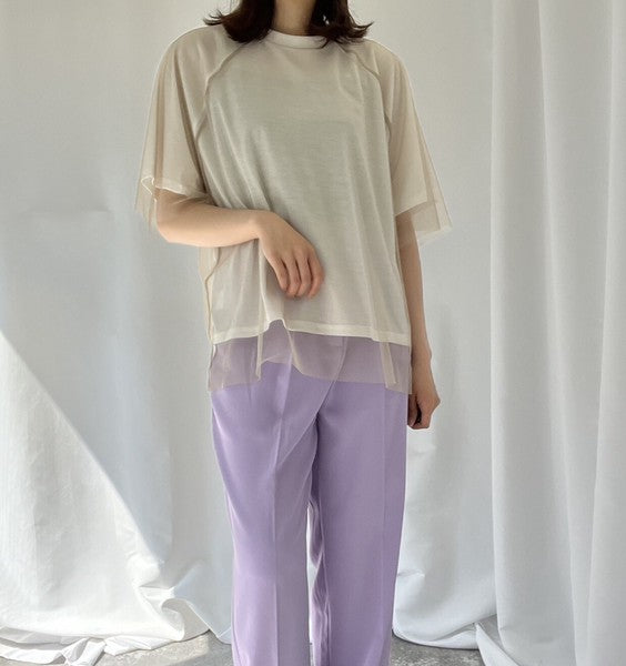 チュールレイヤードTシャツ