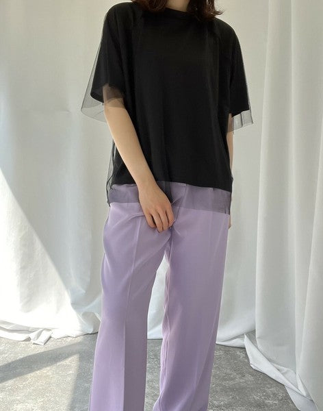 チュールレイヤードTシャツ