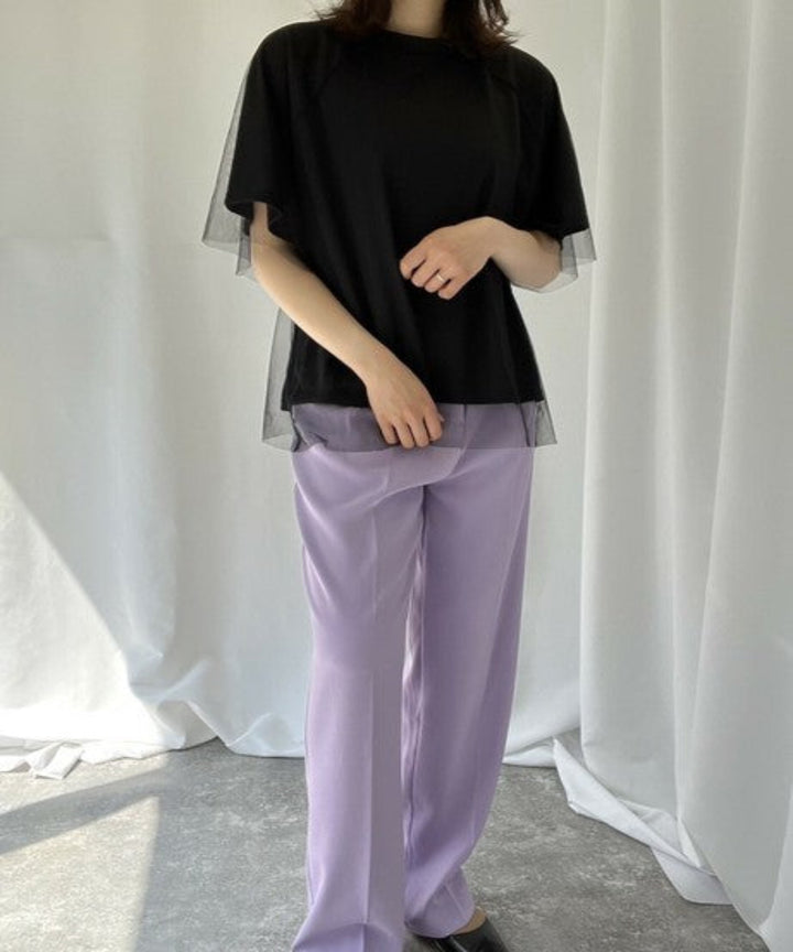 チュールレイヤードTシャツ