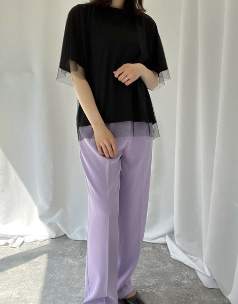 チュールレイヤードTシャツ