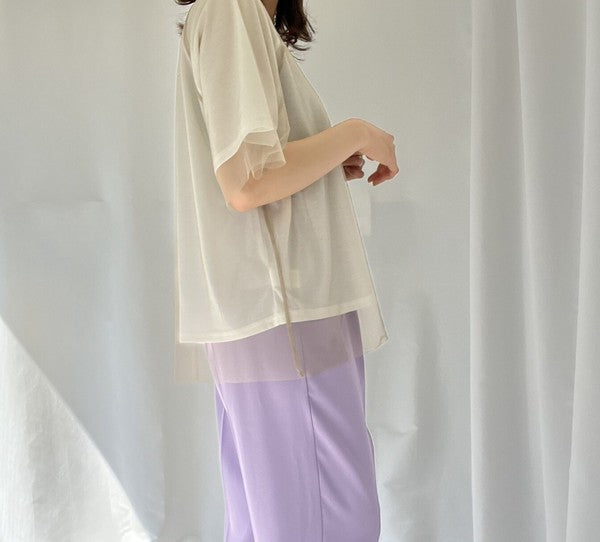 チュールレイヤードTシャツ