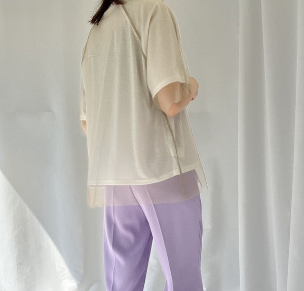 チュールレイヤードTシャツ