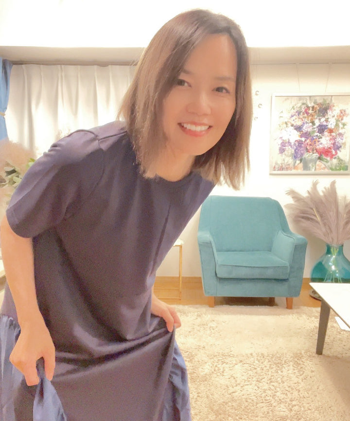 異素材コンビカットワンピース