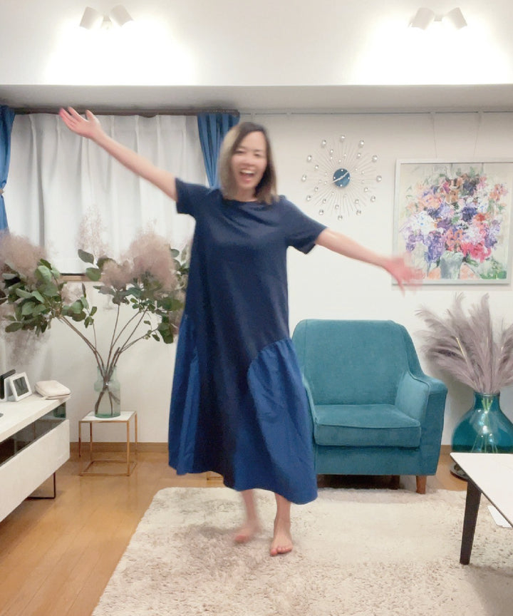 異素材コンビカットワンピース