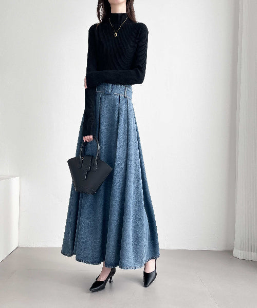 ☆【30年デニム】ベルト付きデニムスカート