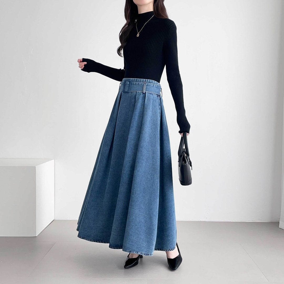 ☆【30年デニム】ベルト付きデニムスカート