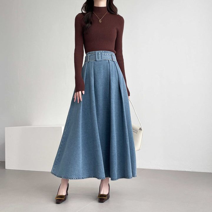 ☆【30年デニム】ベルト付きデニムスカート