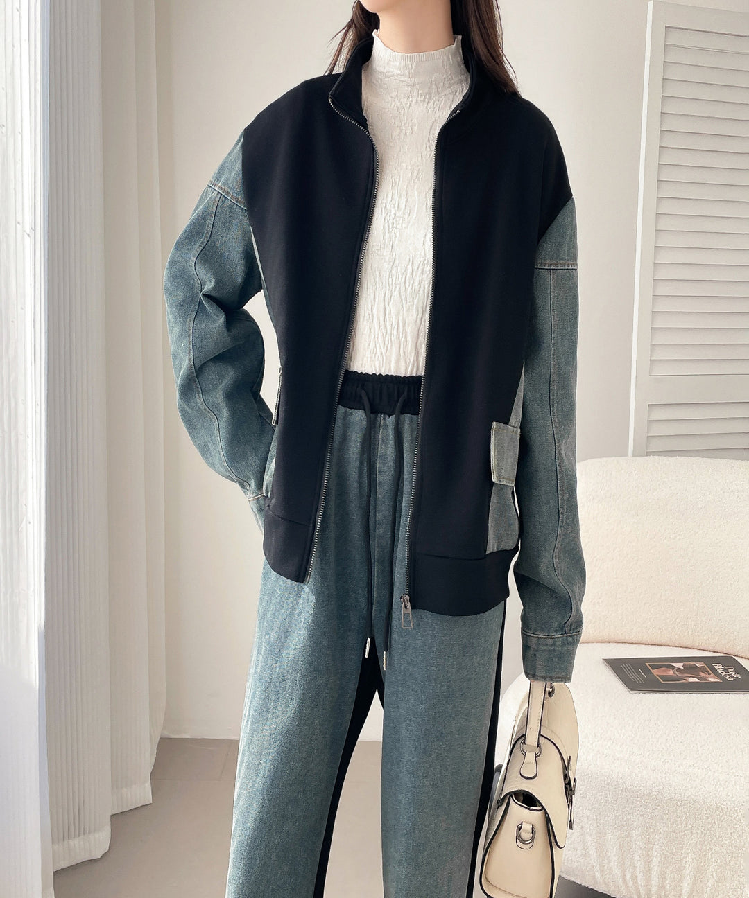 デニムドッキングスウェットセットアップ