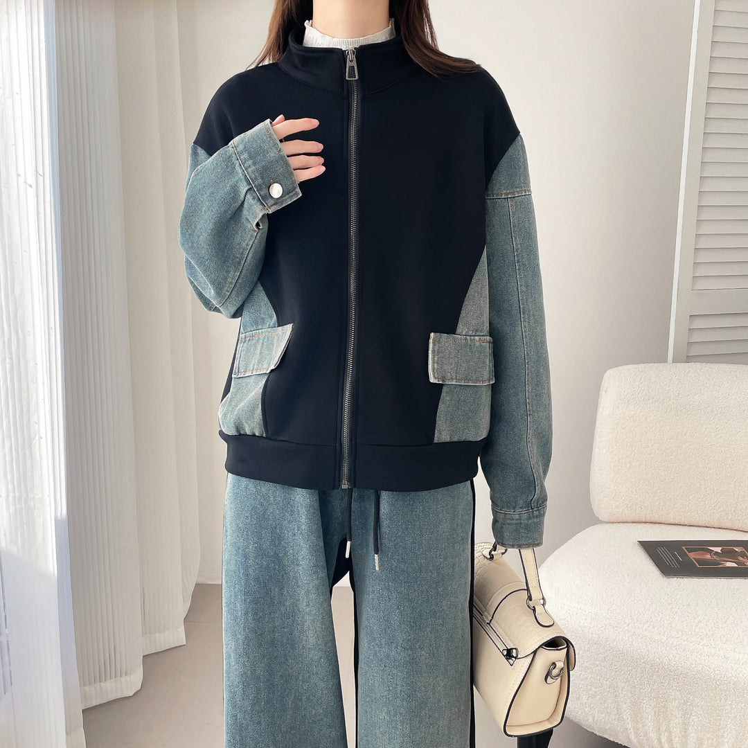 デニムドッキングスウェットセットアップ