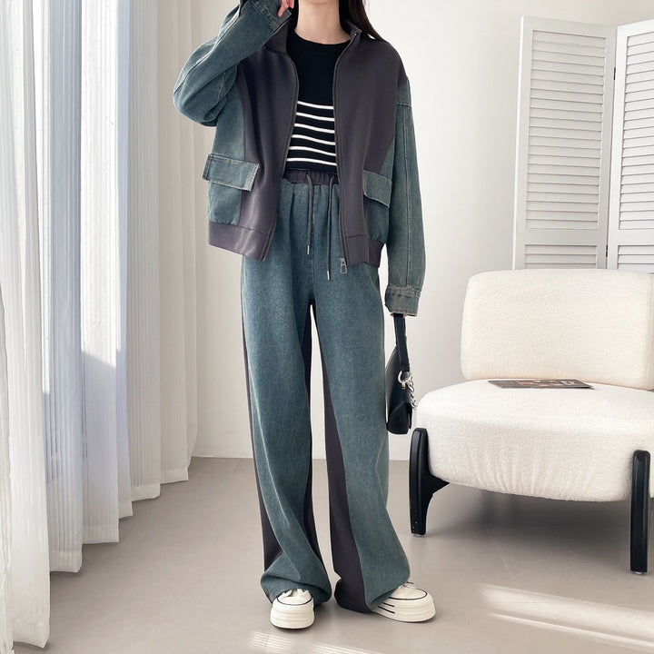 デニムドッキングスウェットセットアップ