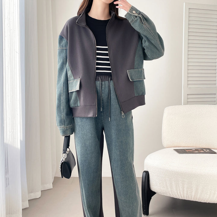 デニムドッキングスウェットセットアップ