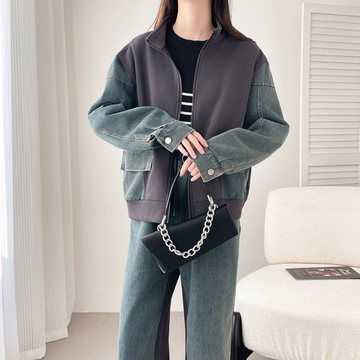 デニムドッキングスウェットセットアップ