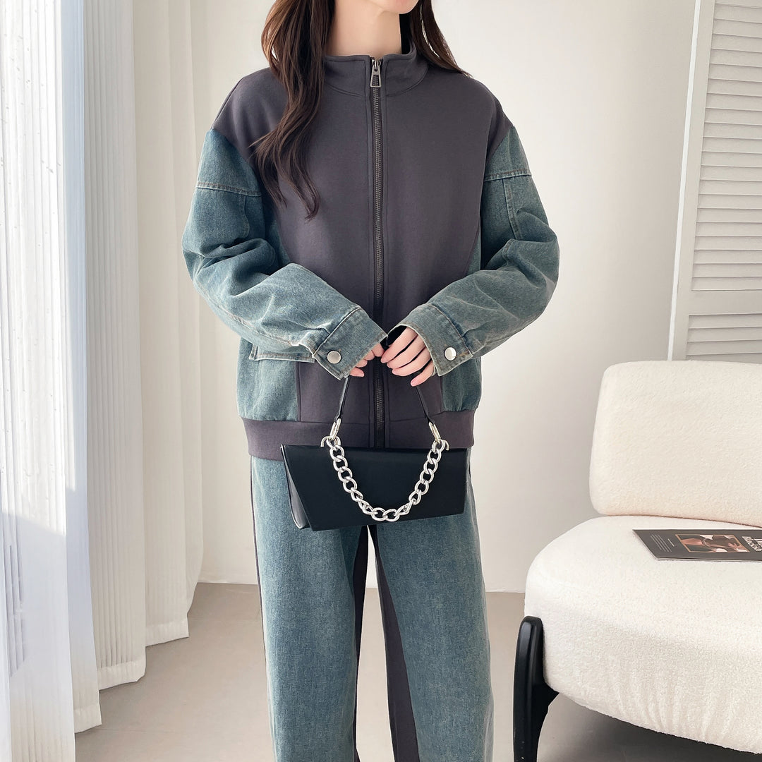 デニムドッキングスウェットセットアップ