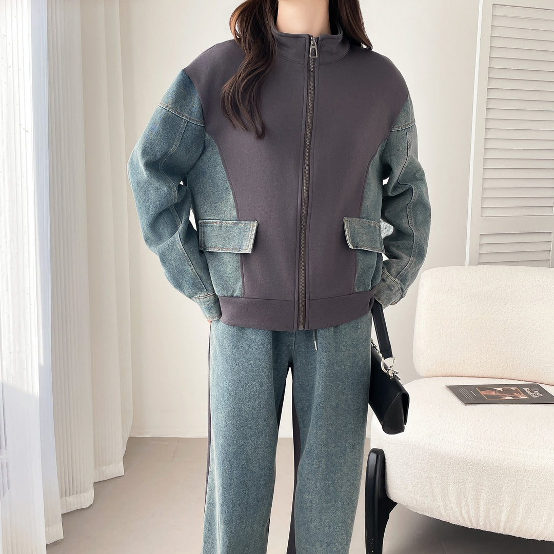 デニムドッキングスウェットセットアップ
