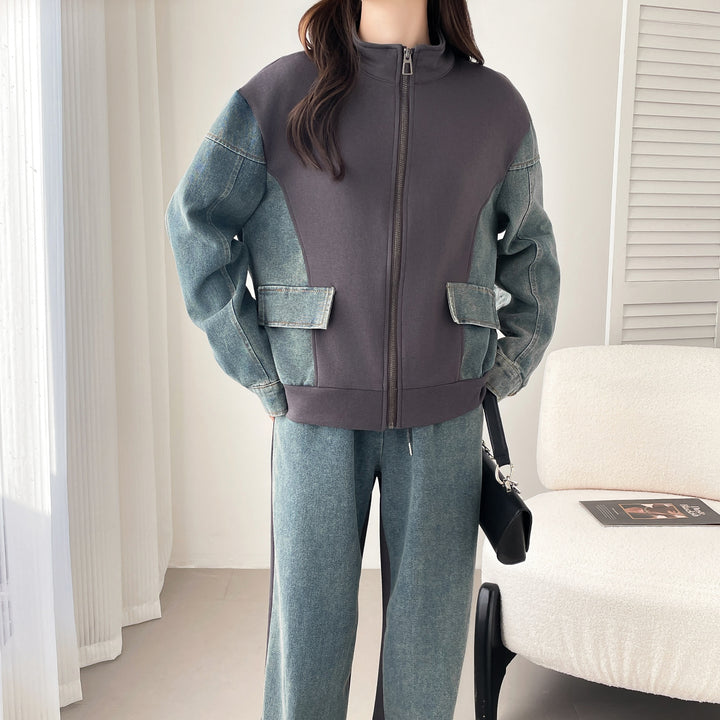 デニムドッキングスウェットセットアップ