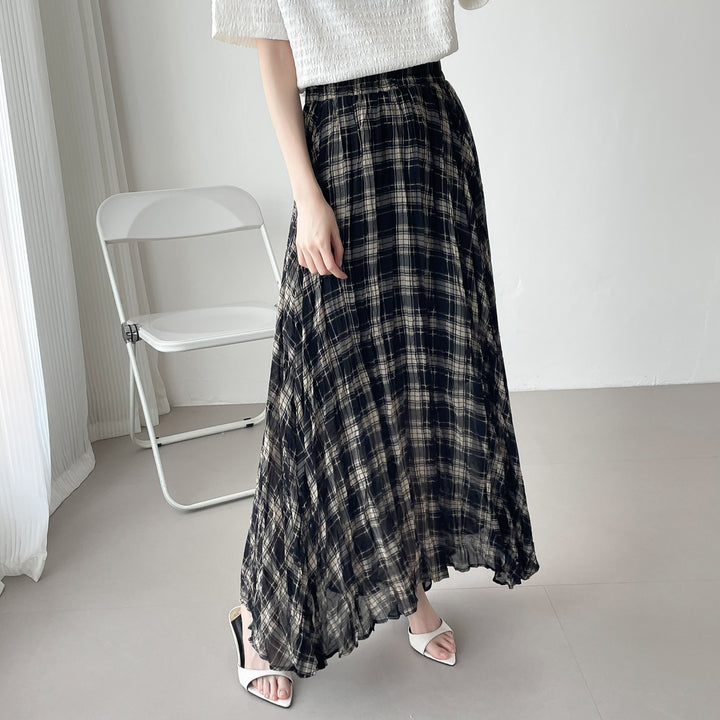 【神チェック】☆配色チェックプリーツスカート