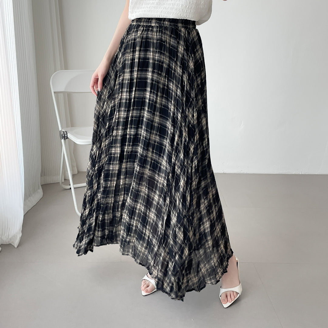 【神チェック】☆配色チェックプリーツスカート