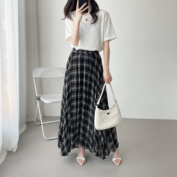 【神チェック】☆配色チェックプリーツスカート