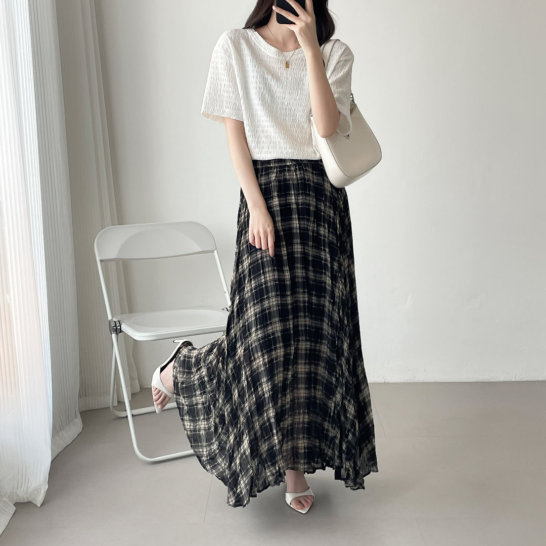 【神チェック】☆配色チェックプリーツスカート