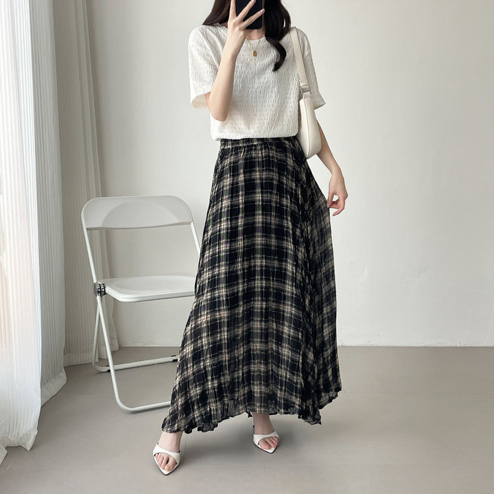 【神チェック】☆配色チェックプリーツスカート