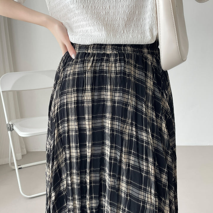 【神チェック】☆配色チェックプリーツスカート
