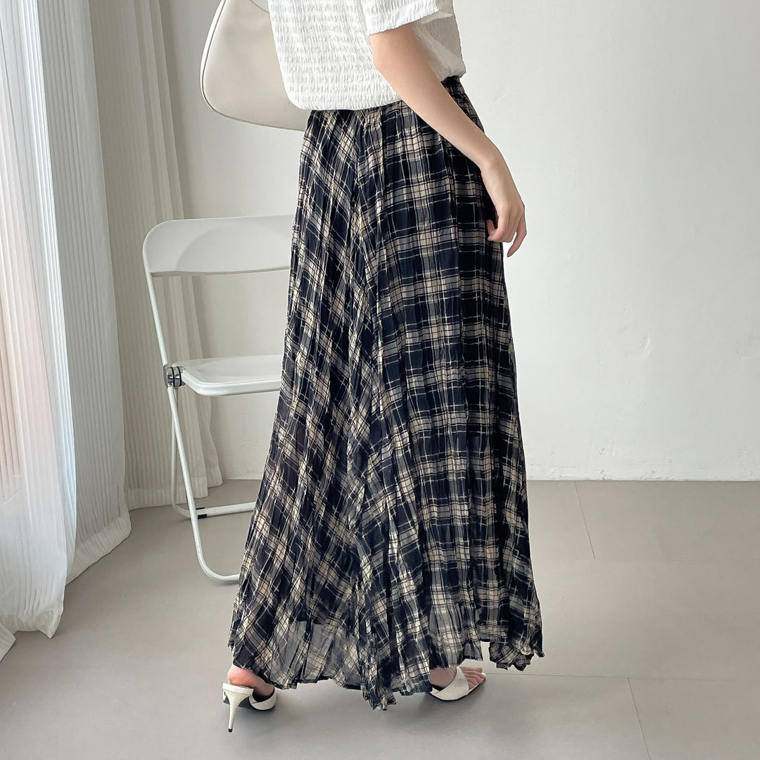 【神チェック】☆配色チェックプリーツスカート