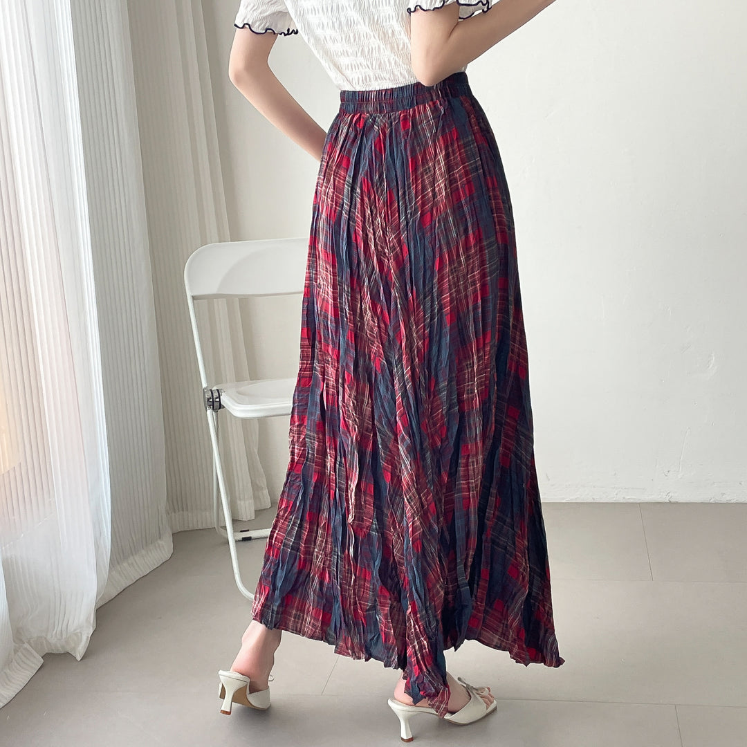 【神チェック】☆配色チェックプリーツスカート