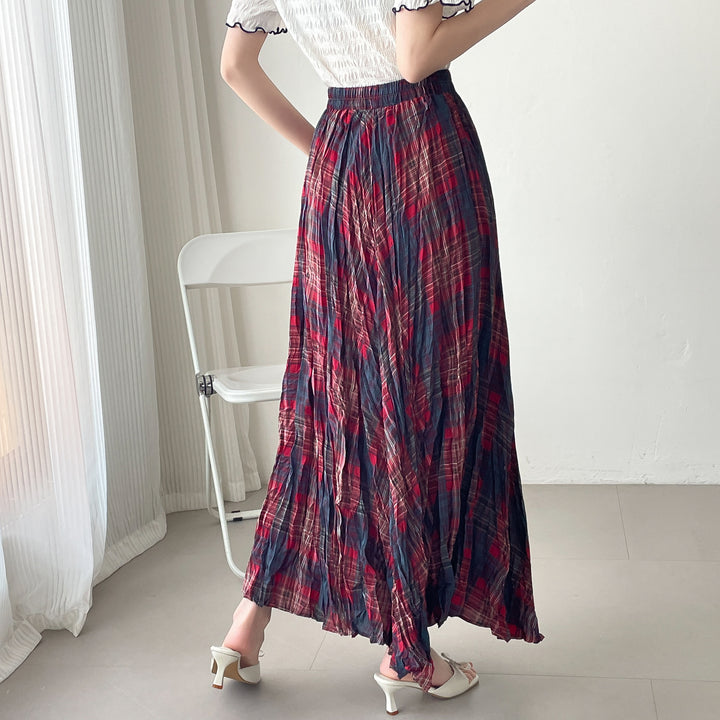 【神チェック】☆配色チェックプリーツスカート