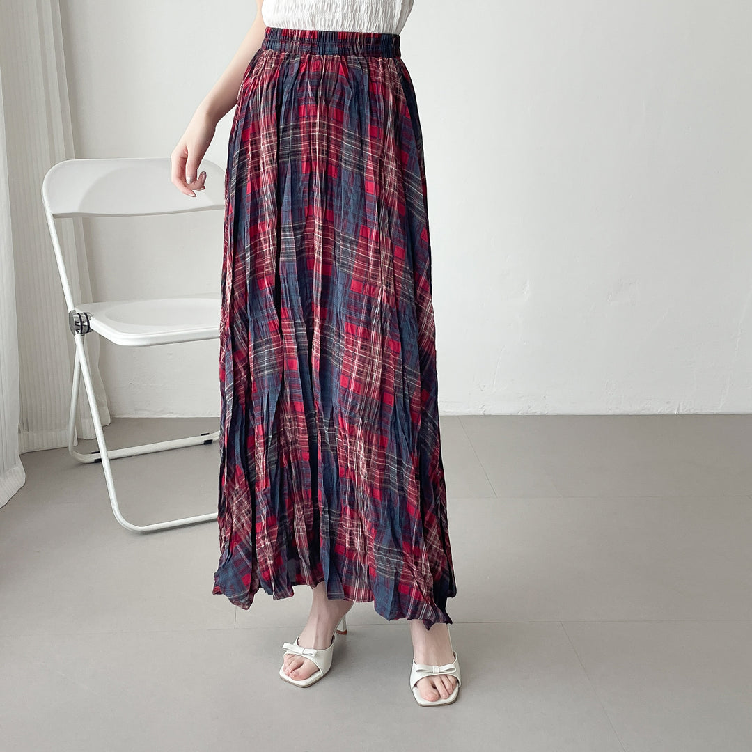 【神チェック】☆配色チェックプリーツスカート