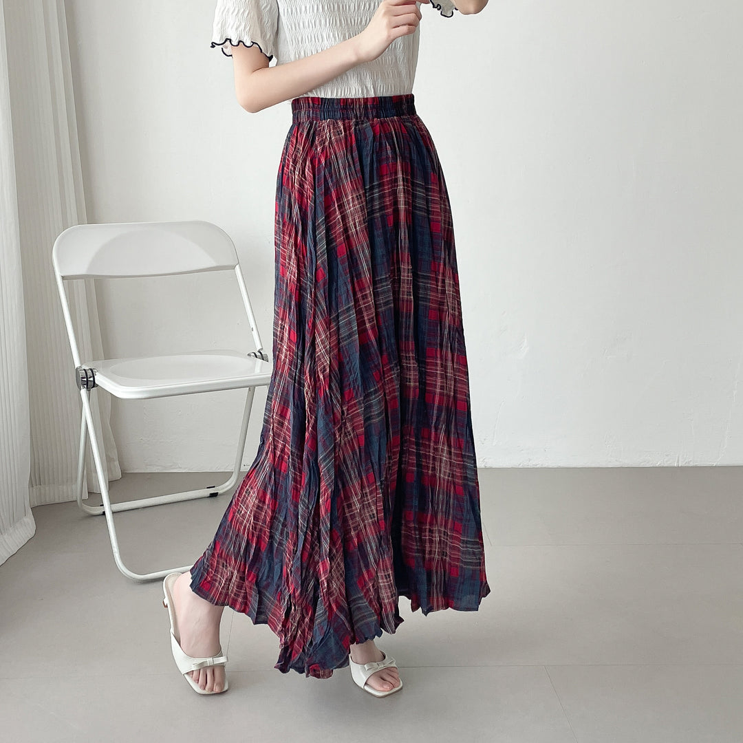 【神チェック】☆配色チェックプリーツスカート