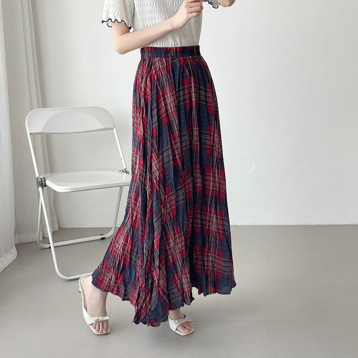 【神チェック】☆配色チェックプリーツスカート