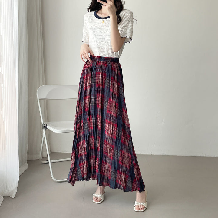 【神チェック】☆配色チェックプリーツスカート