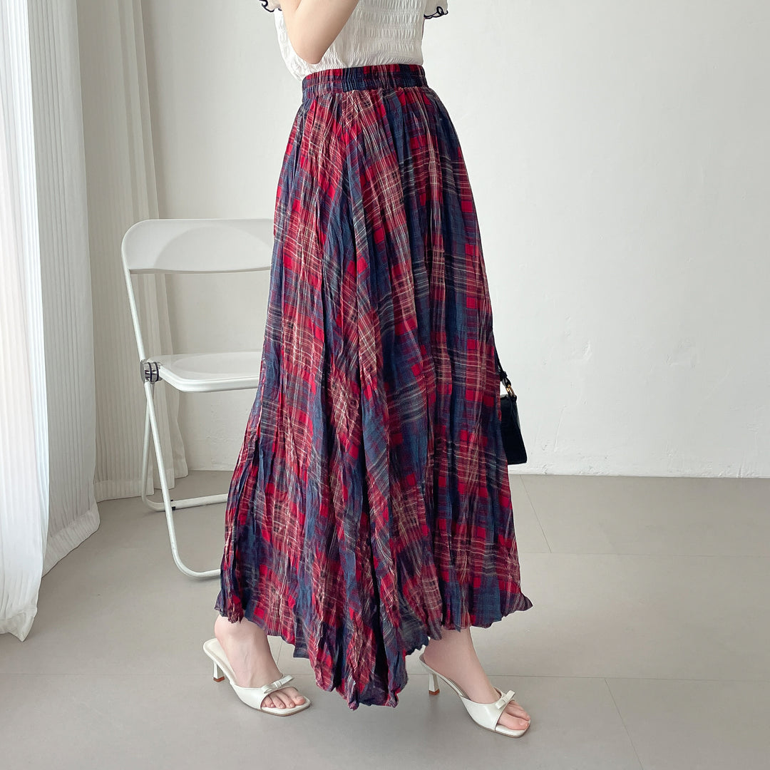 【神チェック】☆配色チェックプリーツスカート