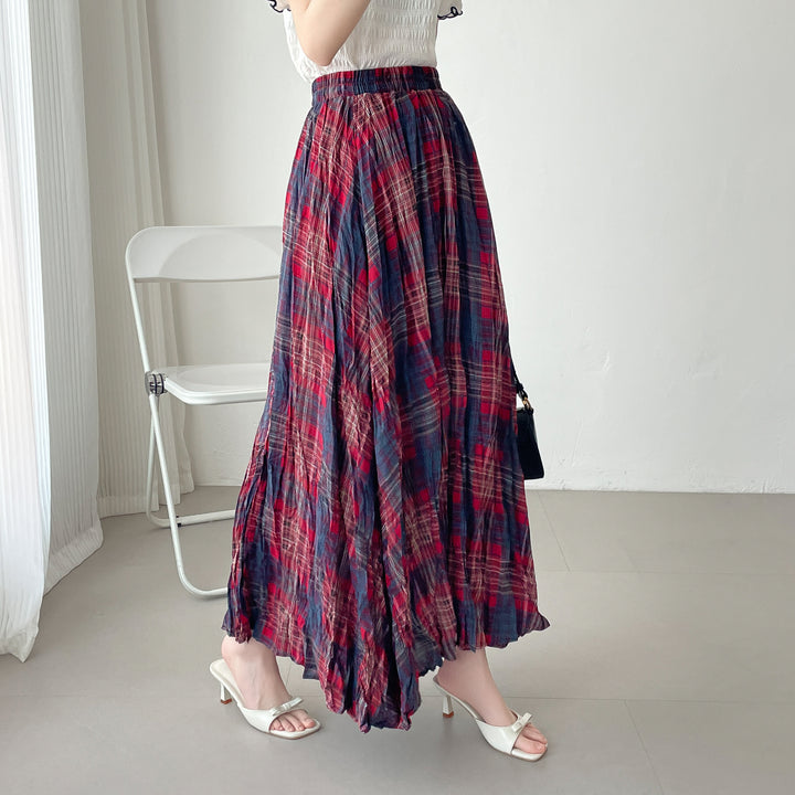 【神チェック】☆配色チェックプリーツスカート