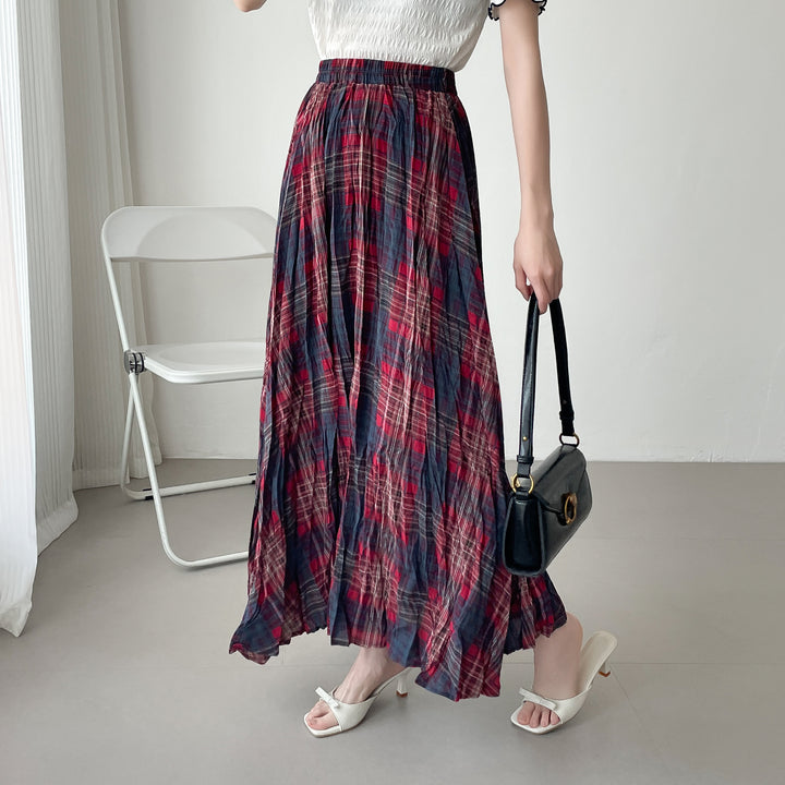 【神チェック】☆配色チェックプリーツスカート