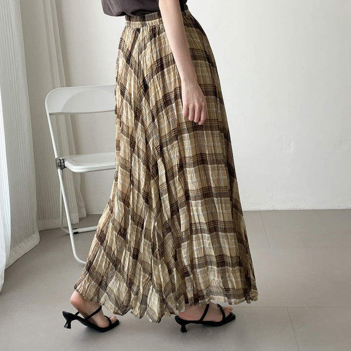 【神チェック】☆配色チェックプリーツスカート
