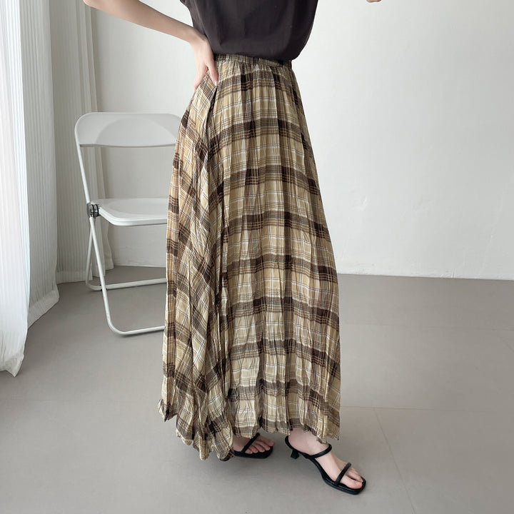 【神チェック】☆配色チェックプリーツスカート