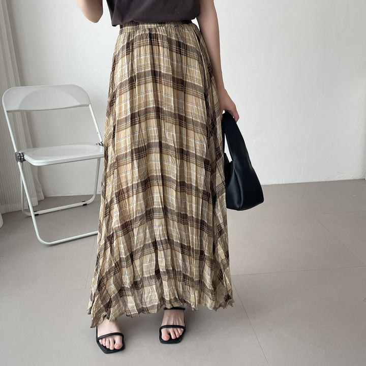 【神チェック】☆配色チェックプリーツスカート
