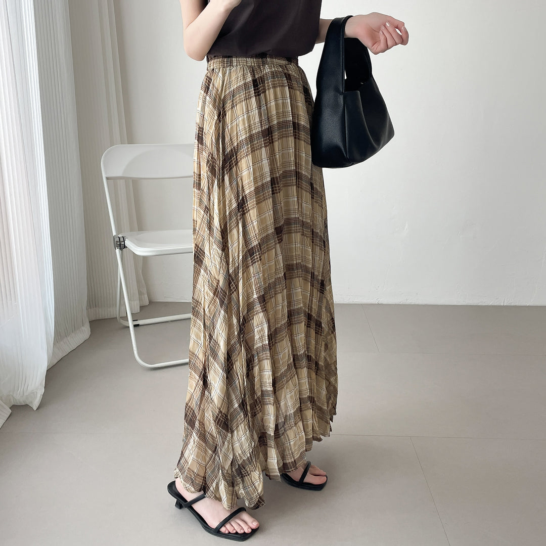 【神チェック】☆配色チェックプリーツスカート