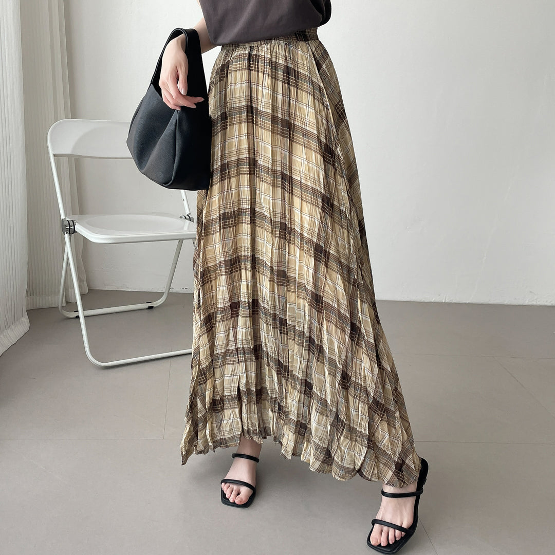 【神チェック】☆配色チェックプリーツスカート