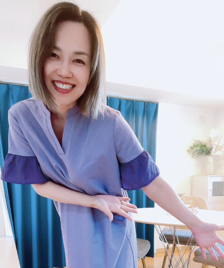 異素材使いスキッパーワンピース