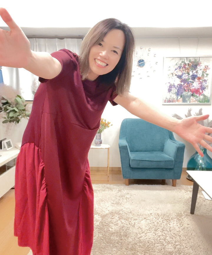 異素材コンビカットワンピース