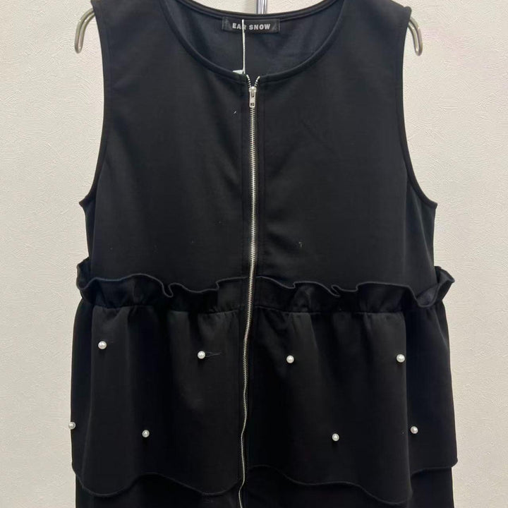 【ABITOKYO】パール付きZIPベスト　034