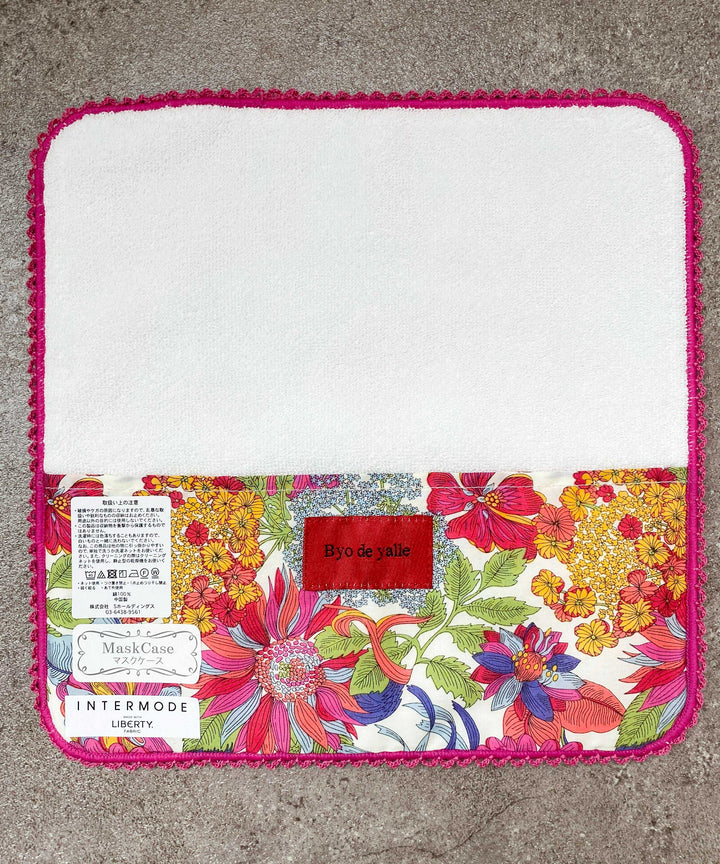 【ピンク】マスクケース付きハンカチ