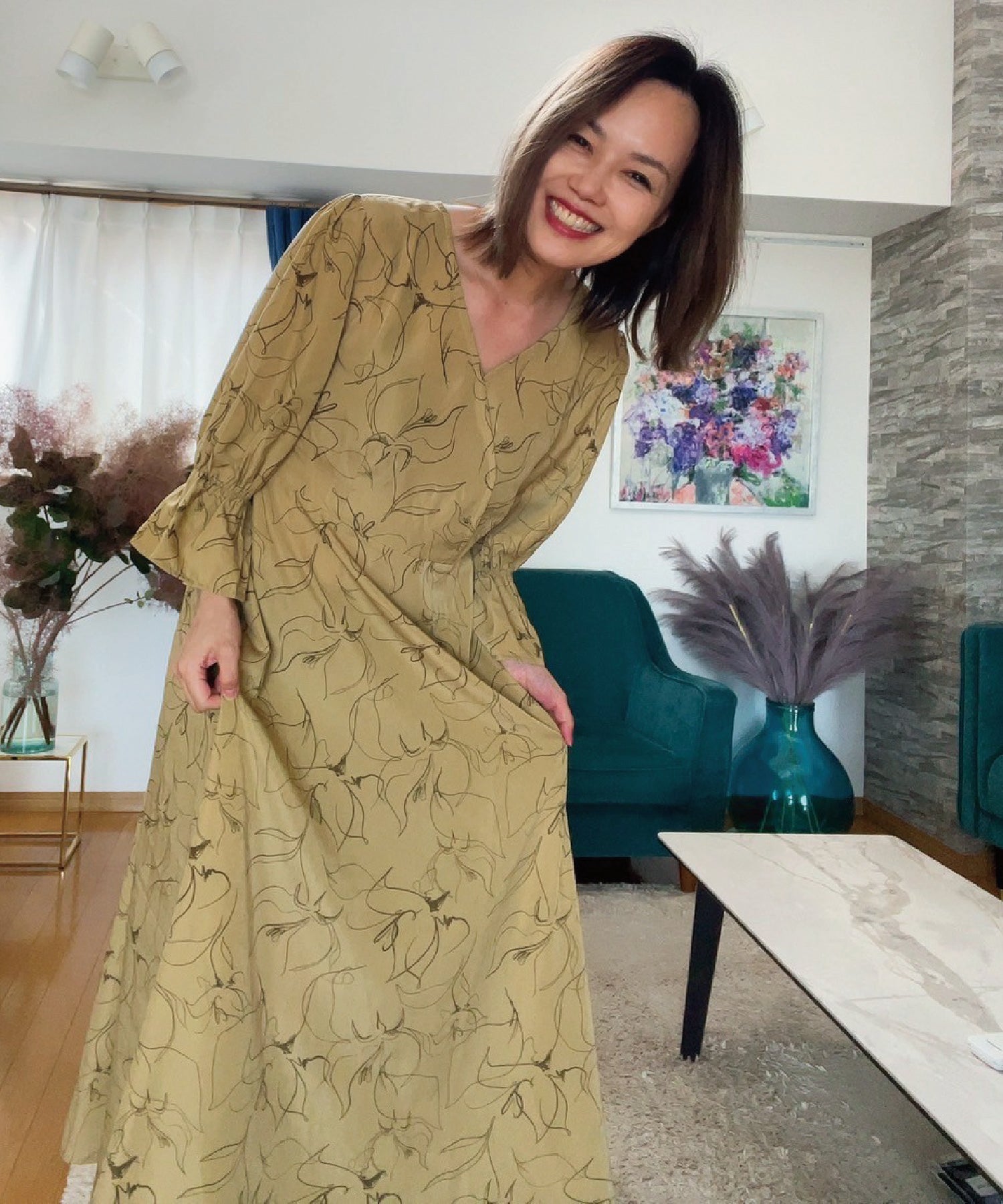 花柄ワンピース カシュクール花柄ワンピース – 1899-mall 公式通販