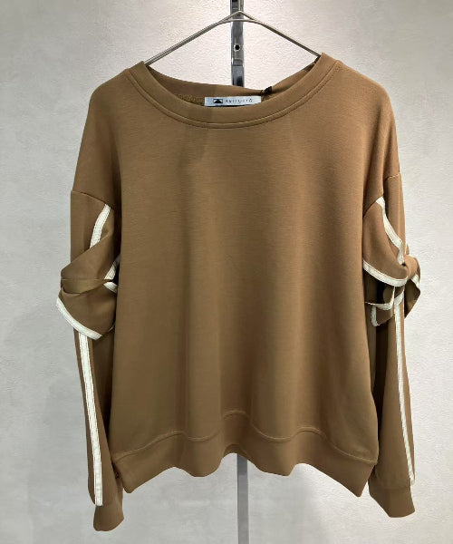 【神リボンロングT】☆袖リボンデザインプルオーバー