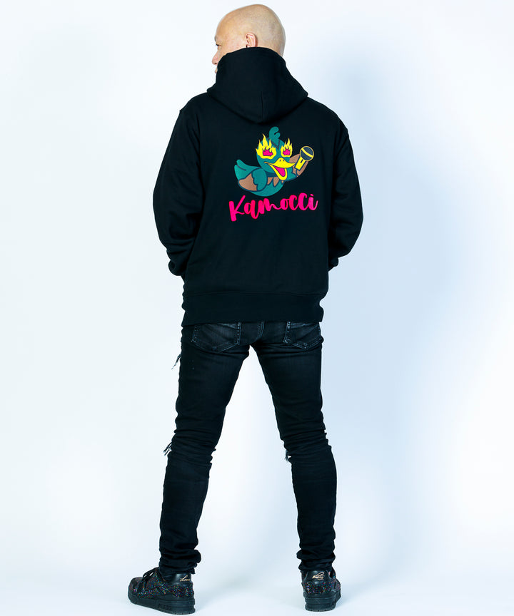 ロゴプリントジップアップパーカー