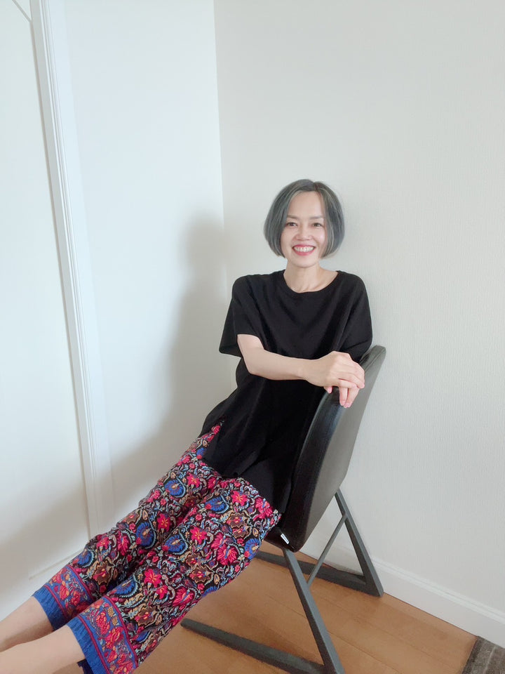 フラワープリントパンツ