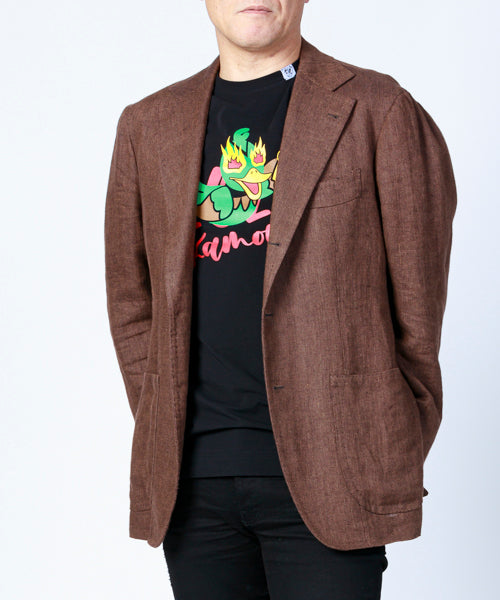 ジャケットinプリントクルーネックカットソー