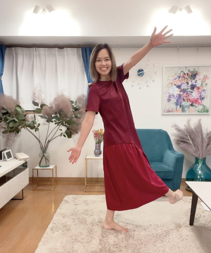 異素材コンビカットワンピース